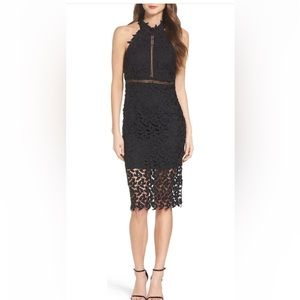 EUC Bardot Gemma Lace Sheath Dress Black Small